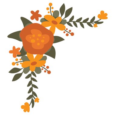 çiçek köşesi vektör illüstrasyonu 