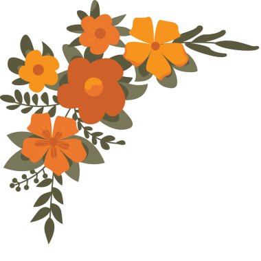 çiçek köşesi vektör illüstrasyonu 