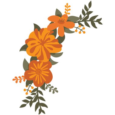 çiçek köşesi vektör illüstrasyonu 