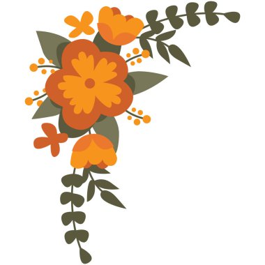 çiçek köşesi vektör illüstrasyonu 