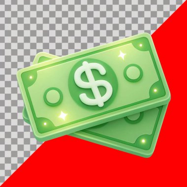 Stack of dollars on a checkered background. Vector illustration.