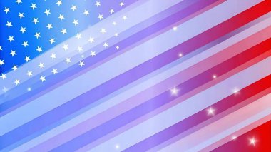Bu soyut Amerikan bayrağıyla milli gurur hissi uyandırır. Bu dinamik vatansever arka plan klasik yıldız ve çizgilere modern bir bakış açısı sunuyor, şık bir eğilim etkisi ve ince bir parıltı içeriyor. Fourt için mükemmel