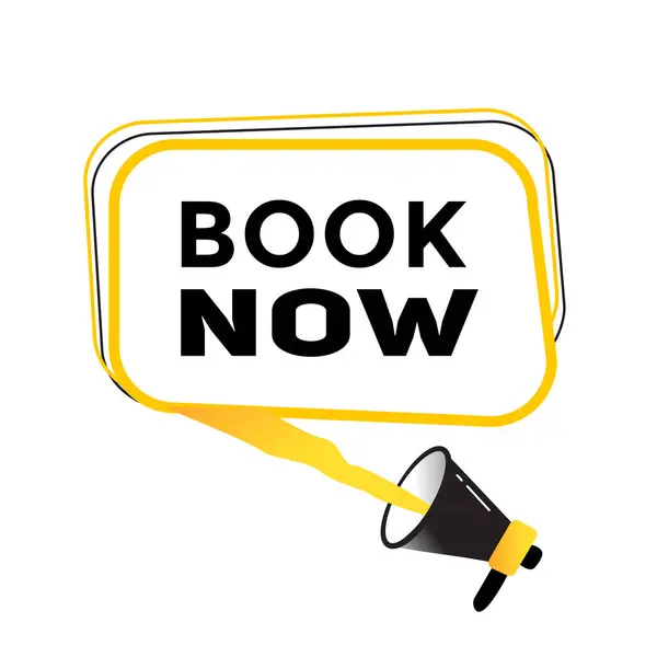 Kitap şimdi düz vektör konuşma baloncuğu, imzala. vektör illüstrasyonu