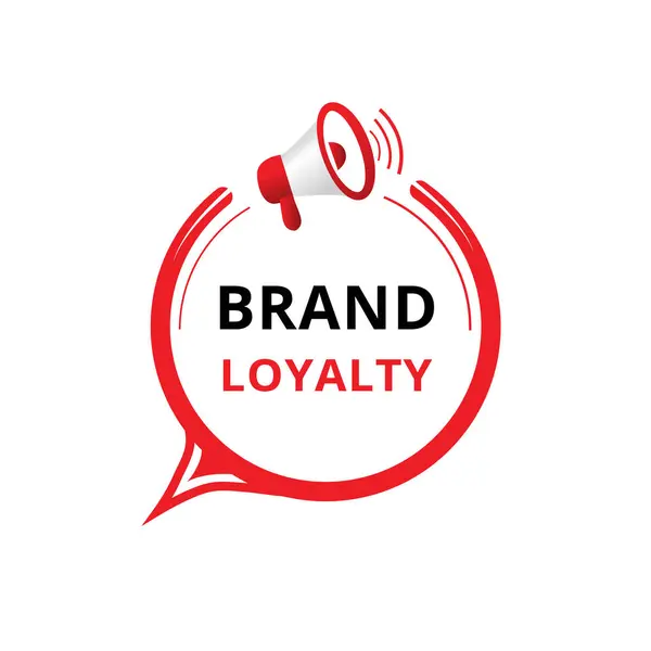 Marka sadakat afişi, megafon şablonlu modern konuşma balonu ikonu tasarımı.