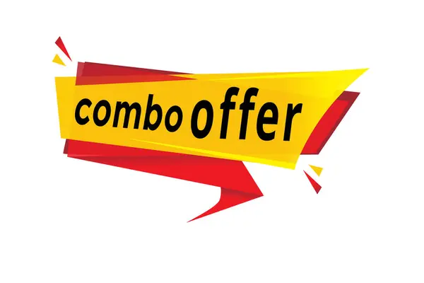 Kombo banner tasarım simgesi izole, düz biçim şablonu veya etiketi sunar.