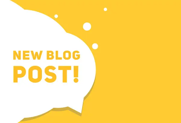 Yeni blog konuşma balonu, reklamcılık veya duyuru için düz pankart simgesi