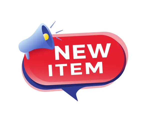 Yeni öge sancak ögesi, megafon düz tasarımı ile konuşma balonu simgesi