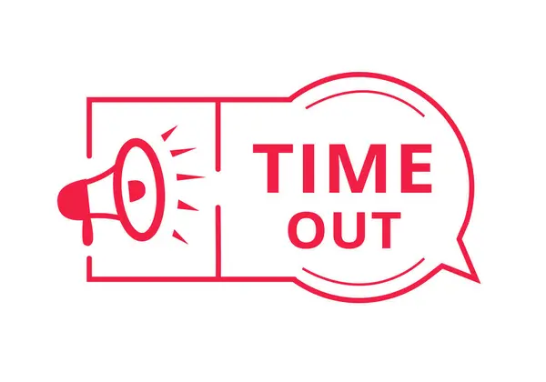 Mola, rozet afişi, megafon. Reklam tasarım şablonu