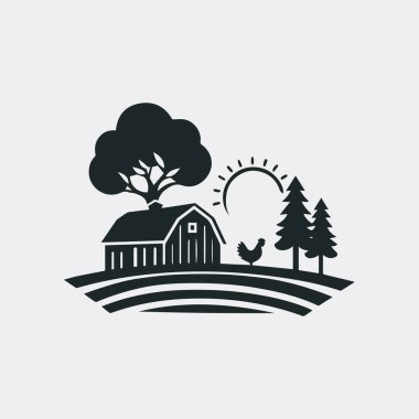 Minimal Farm Logo Design clipart