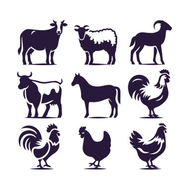  Simple Animal Silhouette Designs clipart