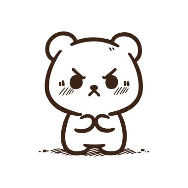Kızgın Ayı Kawaii Eskizi: Sevimli ve Vahşi Karakter Sanatı