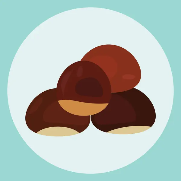 İzole edilmiş arkaplanda kestane vektörü.