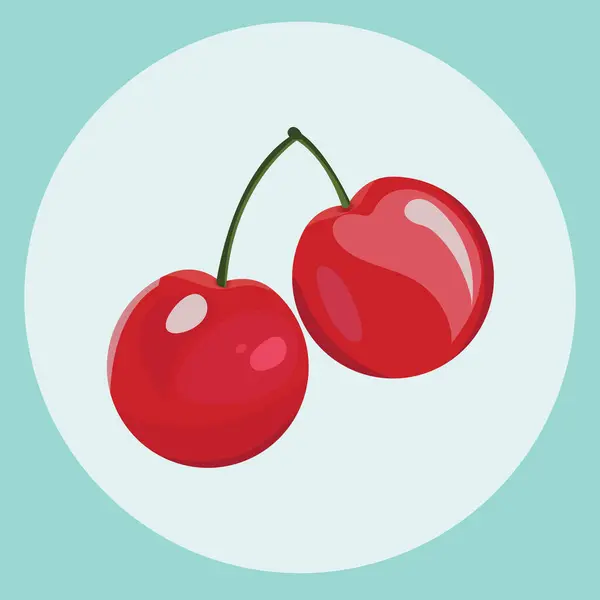 İzole edilmiş arkaplanda kiraz meyvesi vektör illüstrasyonu