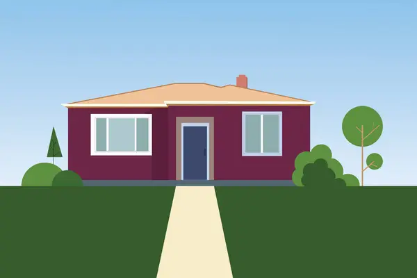 İzole edilmiş beyaz arkaplanda Ev Vektörü illüstrasyonu.