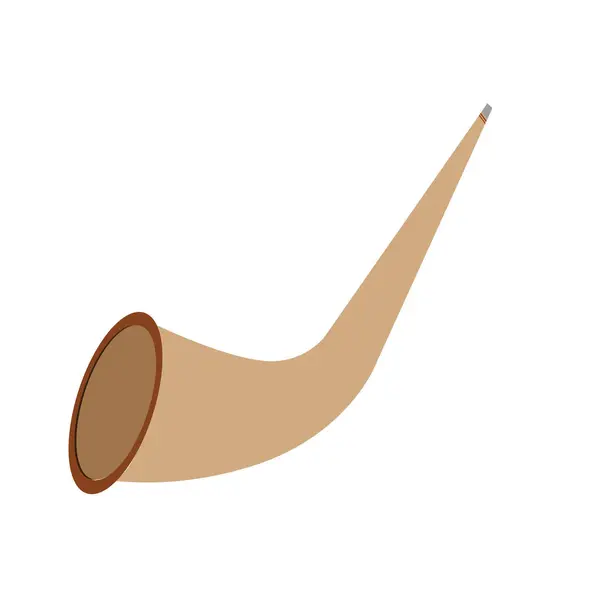 Soyut arkaplanda Alphorn düz vektör simgesi. alpenhorn veya Alp boynuzu vektör tasarımı.