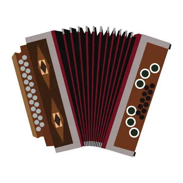 Akordiyon vektörü beyaz arkaplanda izole edildi. Concertina, Piano, Squeezebox, Melodeon, Schwyz akordeon vektör tasarımı.