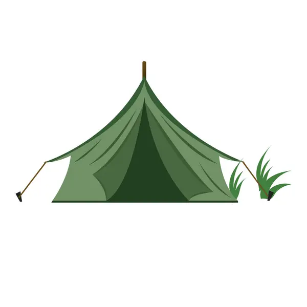 Çadır vektörü beyaz arkaplanda izole edildi. Yürüyüş için çadırlar, dağcılık, macera seyahati, dinlenme. Düz çizgi film vektör çizimi.
