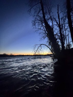 Beautiful Sunrise over Water. Pacific Northwest PNW clipart