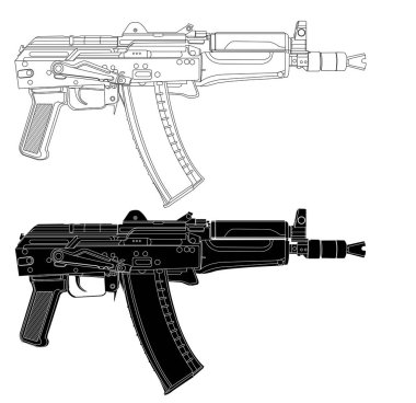 AK 74 SU izole edilmiş arkaplan illüstrasyon vektörü