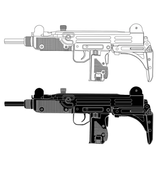 Siyah ve beyaz ordu özel kuvvetler hafif makineli tüfek
