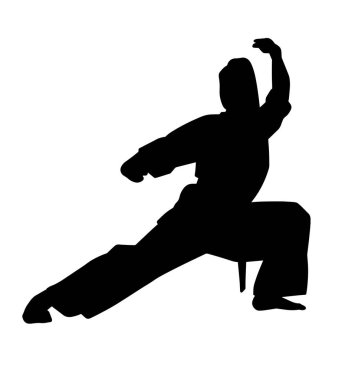 Dövüş sanatlarının silueti savunma tekniği.