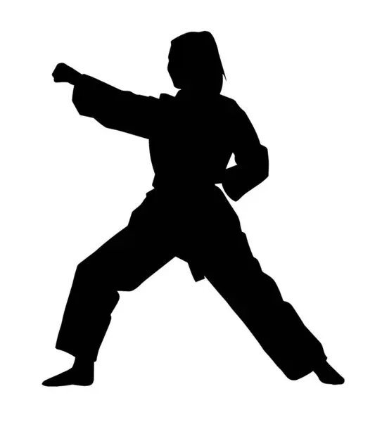 Kadın karate dövüşçüsü silueti