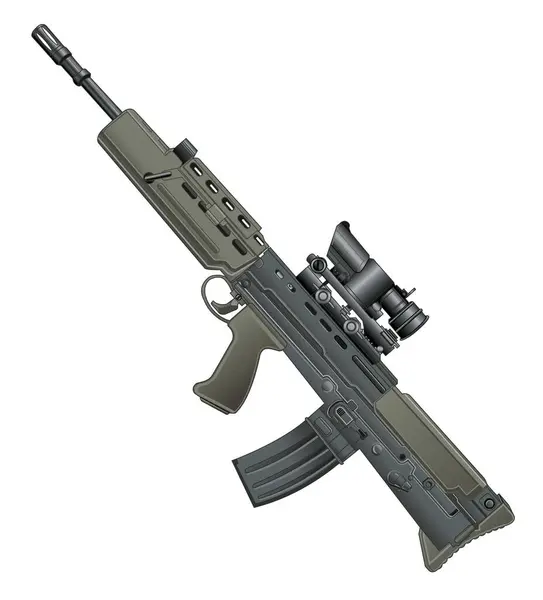 Modern Assault Rifle beyaz izole