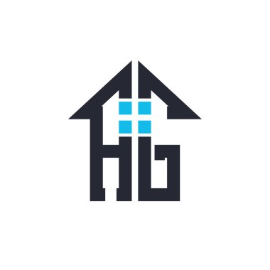 Baş harfleri AG House Logo Tasarımı. Emlak, Mülkiyet ve İşletme Markası Simgesi İkonası ile Yaratıcı Mektup AG