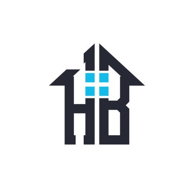 Baş harfleri HB House Logo Tasarımı. Emlak, Mülkiyet ve İş Markası Simgesi İkonlu Yaratıcı Mektup