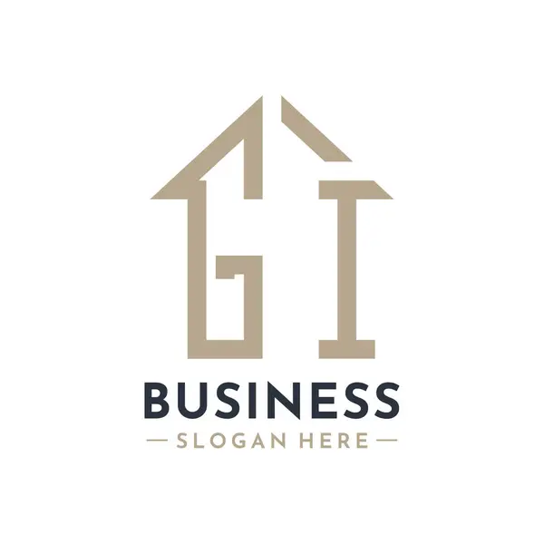 GI Gayrimenkul İşletme Markası Gayrimenkul Yönetimi için Harf GI Logosu. Modern Baş harfler AA Logo Tasarımı
