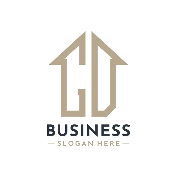 Harf CD Ev Logosu Gayrimenkul Ticari Marka CD Emlak Yönetimi. Modern Baş harfler AA Logo Tasarımı