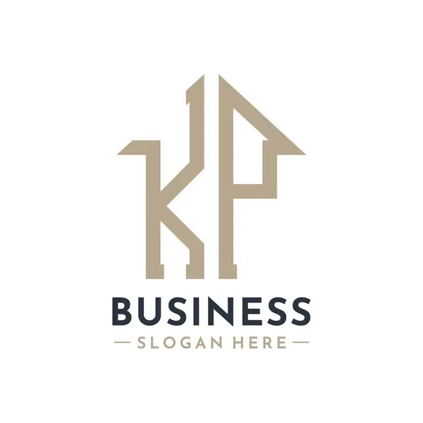 Harf KP Emlak İşletme Markası KP Emlak Yönetimi Logosu. Modern Baş harfler AA Logo Tasarımı