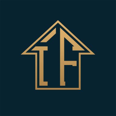 Lüks Ev Logosu - Prim Gayrimenkul İçin Karanlık Arkaplanda Zarif Altın Harf