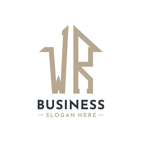 WR Emlak İşletme Markası WR Gayrimenkul Yönetimi için WR House Logosu. Modern Baş harfler AA Logo Tasarımı