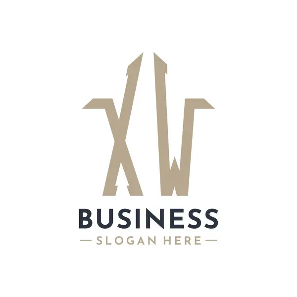 XW Harfi Emlak İşletme Markası XW Emlak Yönetimi Logosu. Modern Baş harfler AA Logo Tasarımı