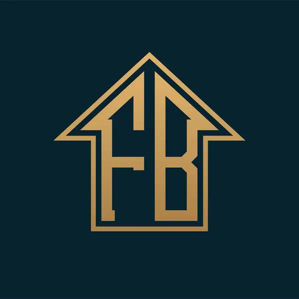 Lüks FB Logosu - Premium Gayrimenkul için Karanlık Arkaplan Üzerine Zarif Altın Harf FB