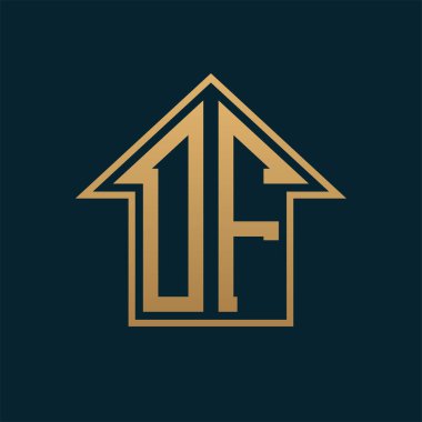 Ev Logosu Şatafatı - Premium Gayrimenkul İçin Karanlık Arkaplanda Zarif Altın Harf