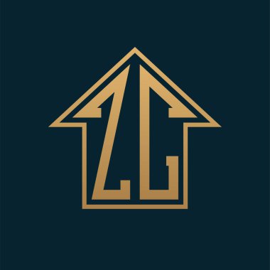 Lüks ZC Konut Logosu - Premium Gayrimenkul için Karanlık Arkaplan Üzerine Zarif Altın Harf ZC