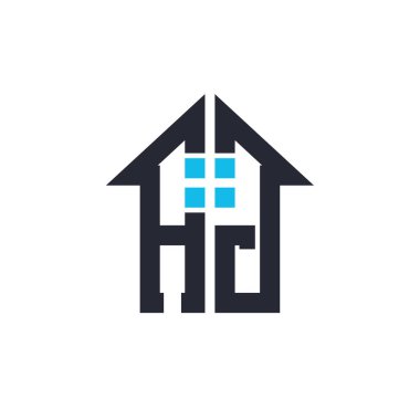 Baş harfleri AJ House Logo Tasarımı. Emlak, Mülkiyet ve İşletme Markası Simgesi ile Yaratıcı Mektup AJ