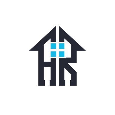 AR House Logo Tasarımı 'nın baş harfleri. Emlak, Mülkiyet ve İşletme Markası Simgesi İkonası ile Yaratıcı Harf AR