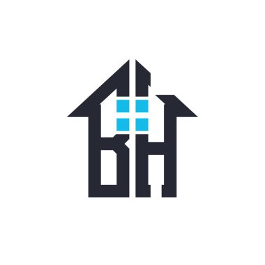 Baş harfleri BH Ev Logosu Tasarımı. Gayrimenkul, Emlak ve İşletme İkonası İkonası ile Yaratıcı Mektup BH