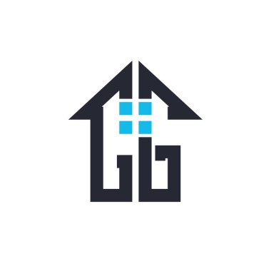 Baş harfleri CG House Logo Tasarımı. Emlak, Mülkiyet ve İşletme Markası Simgesi ile Yaratıcı Harf CG