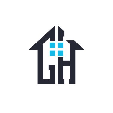 Baş harfleri CH House Logo Tasarımı. Emlak, Mülkiyet ve İş Markası Simgesi İkonlu Yaratıcı Mektup CH