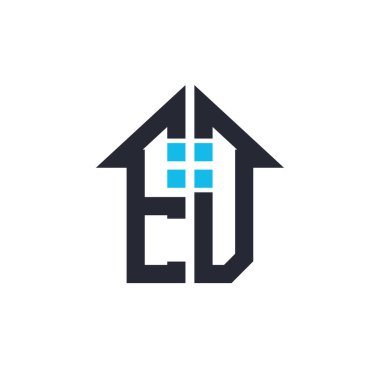 Baş harfleri ED House Logo Tasarımı. Emlak, Emlak ve İşletme Markası Simgesi ile Yaratıcı Mektup ED