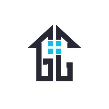 Baş harfleri GC House Logo Tasarımı. Emlak, Mülkiyet ve Ticari Markalaşma İkonası İkonası ile yaratıcı Harf GC