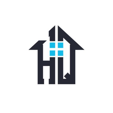 Baş harfleri HQ Logo Tasarımı. Emlak, Mülkiyet ve İşletme Markaları İkonası İkonası ile Yaratıcı Mektup Merkezi