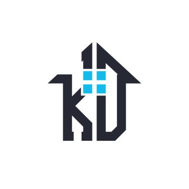 Baş harfleri KD House Logo Tasarımı. Emlak, Mülkiyet ve İş Markası Simgesi İkonlu Yaratıcı Mektup KD