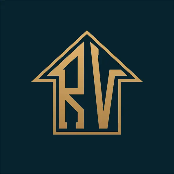 Lüks Karavan Logosu - Premium Gayrimenkul için Karanlık Arkaplan Üzerine Zarif Altın Harf Karavanı