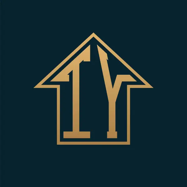 Lüks TY Yurdu Logosu - Prim Emlak için Karanlık Arkaplanda Zarif Altın Harfler