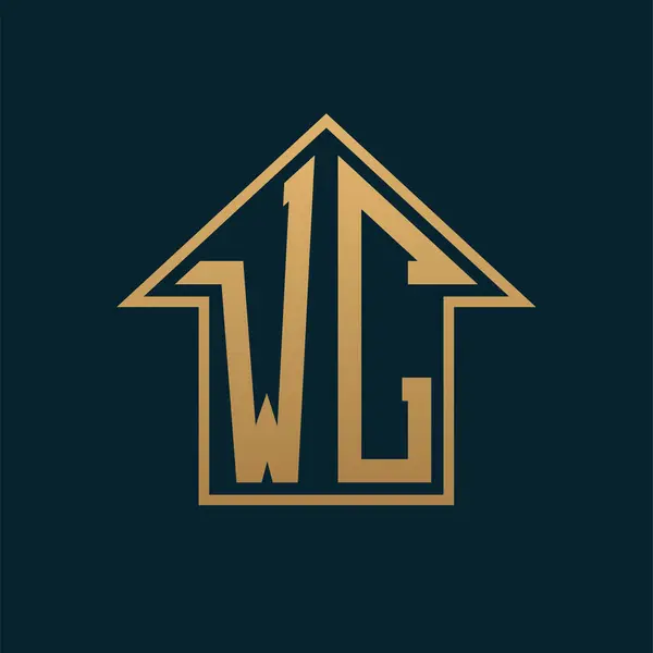 Lüks WC Logosu - Premium Gayrimenkul için Karanlık Arkaplan Üzerine Zarif Altın Harf WC